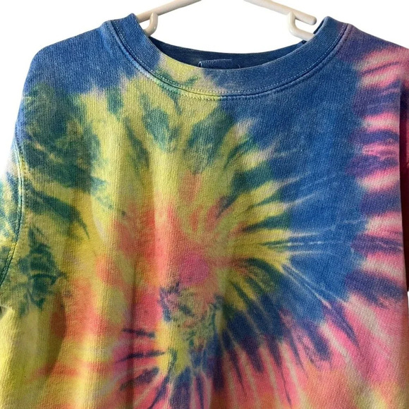 Dreamaids Kids Girls Tie Dye Pullover Crewneck Sweatshirt Medium Colorful Knit - Picture 3 of 4
